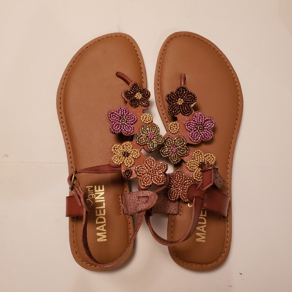 Madeline Girl Multicolor beaded flower sandals size 9 - Picture 7 of 9